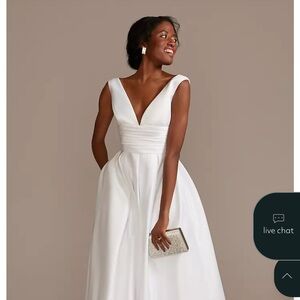 Elegant White tea length wedding gown